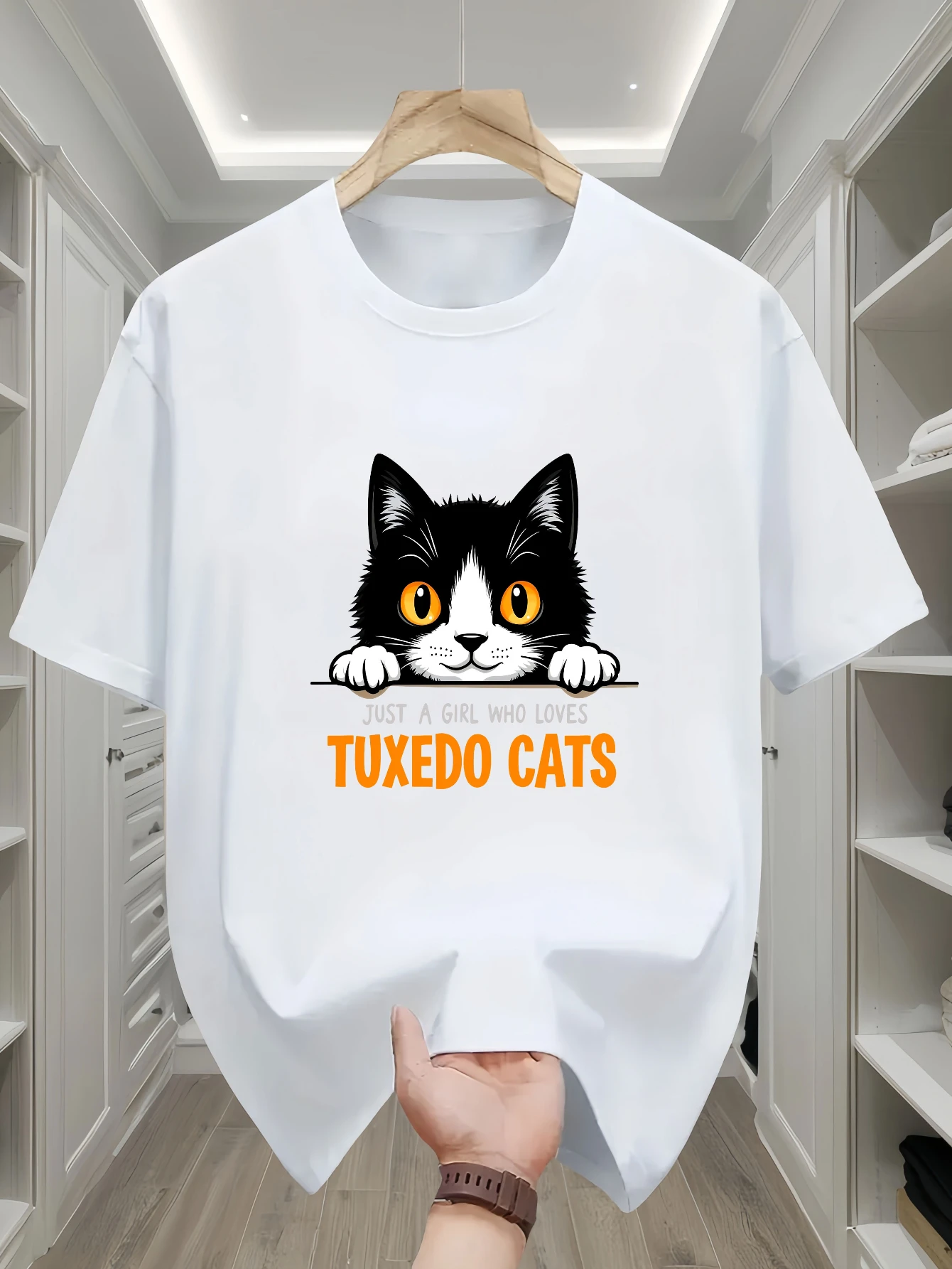 الرجال ملابس الرجال تي شيرت للجنسين مجرد فتاة تحب سهرة القط تصميم أفضل تي شيرت 220 جرام 100% القطن تي شيرت موضة الاتجاه #2