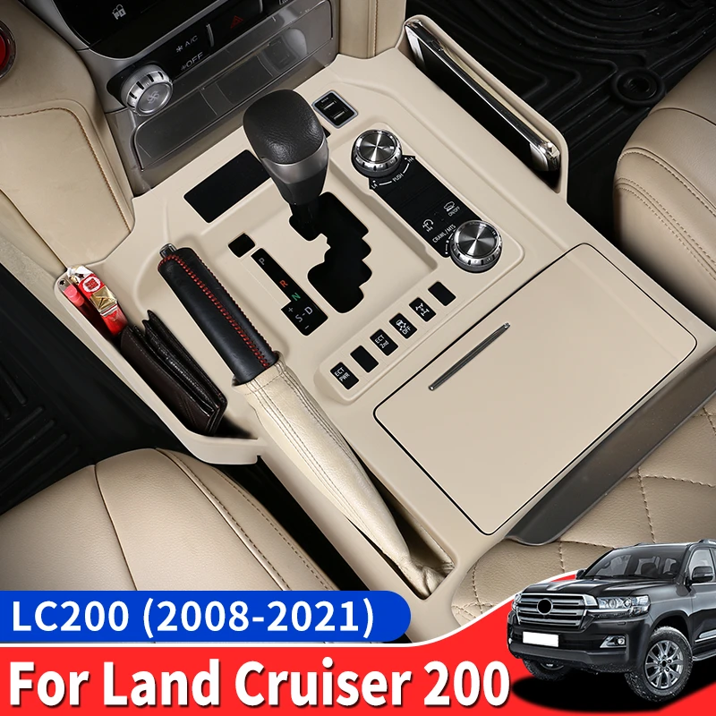 

For Toyota Land Cruiser LC200 2008-2021Center Console Cover with Cup Holder Mat Dust Proof Protection Interior Accessories LHD