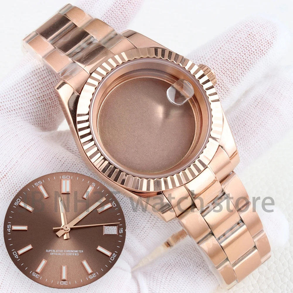 

36MM 39MM NH35 Watch Case Sapphire with 28.5MM Blue Luminous Dial Needls Watch Accessories Fit Seiko Datejust NH35 NH36 Movement
