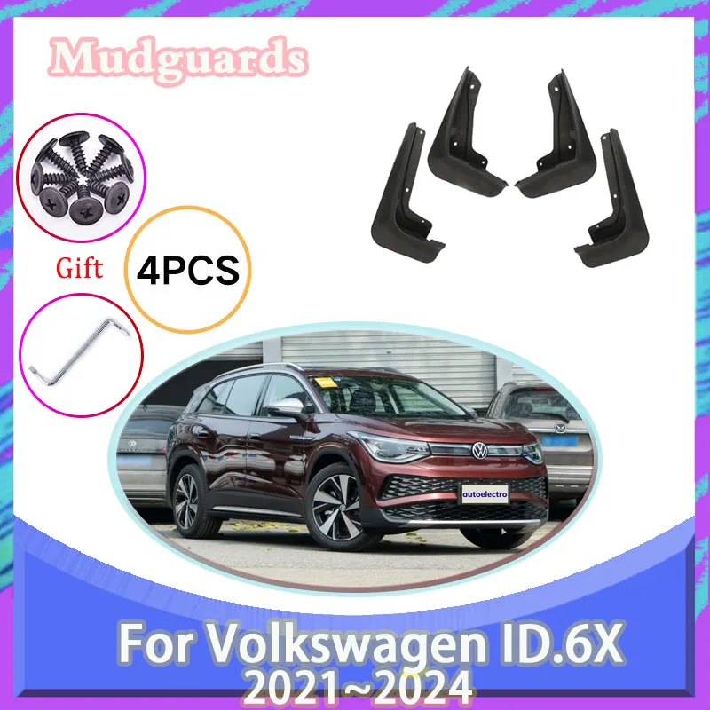 Fit For VW Volkswagen ID.6X ID6X 2021~2024 Car Mudguards Antifreeze Mud Flap Mudflaps Splash Guard Whees Fender Auto Accessories