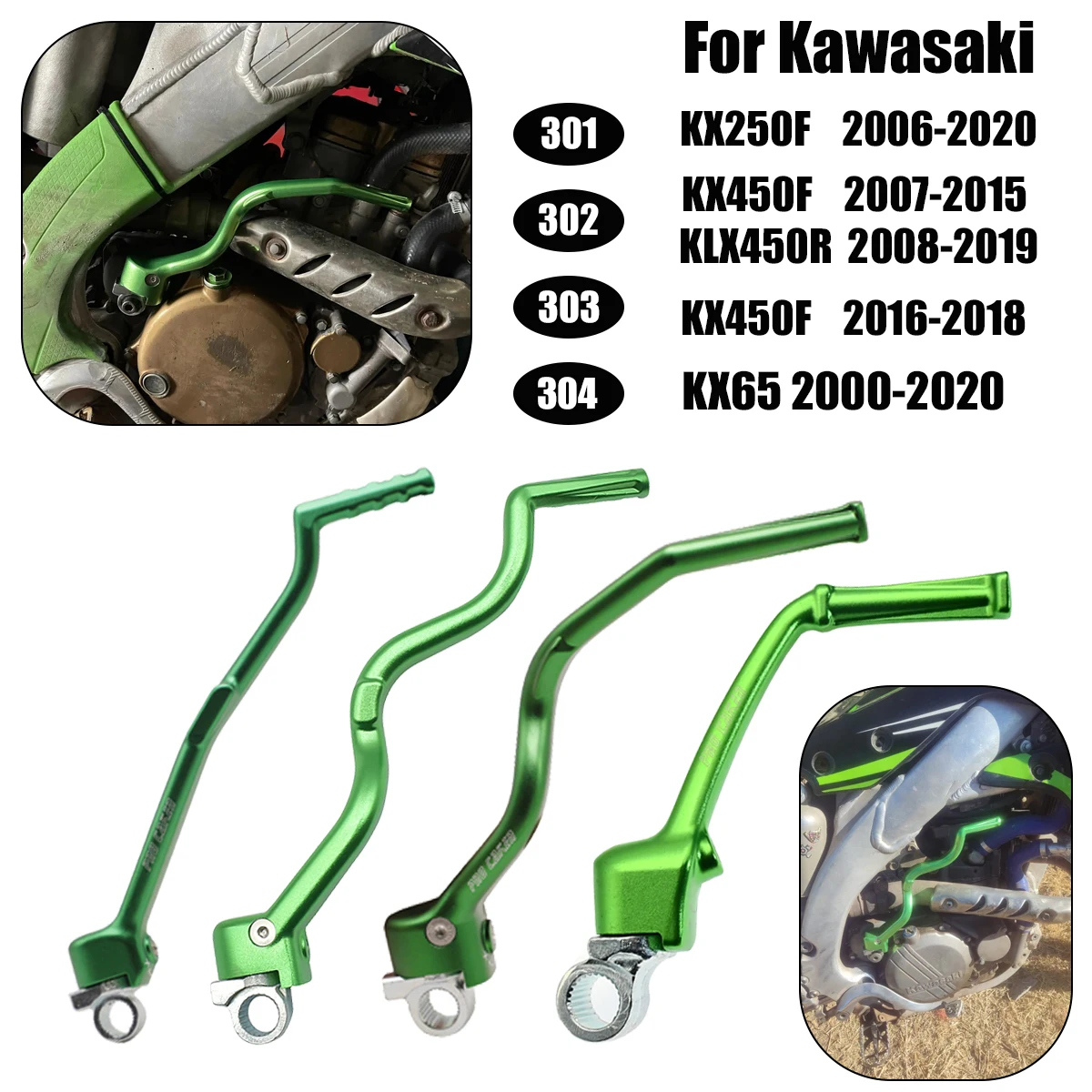 

Motorcycle CNC Aluminum Forged Kick Start Starter Lever Pedal For Kawasaki KX250F 2013-2020 KX450F KLX450R 2007-2019 KX65 00-20