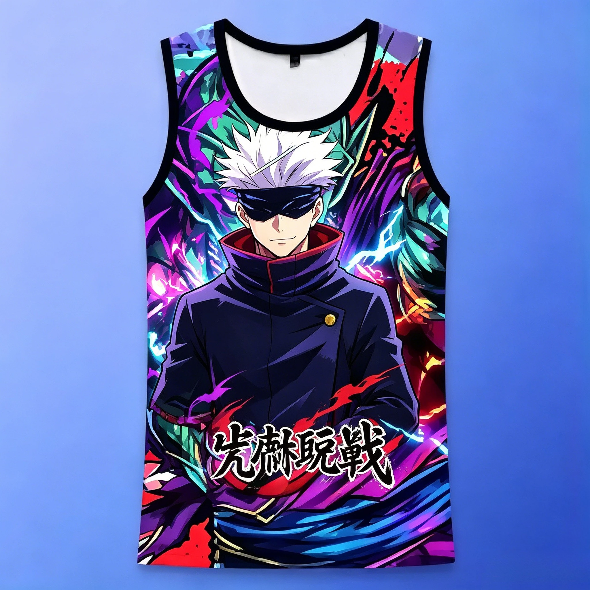 2026 Summer Jujutsu Kaisen Retro Cosplay Vest Men's Oversize 3D Printed Sleeveless T-shirt Family Unisex Children Sports Shirt