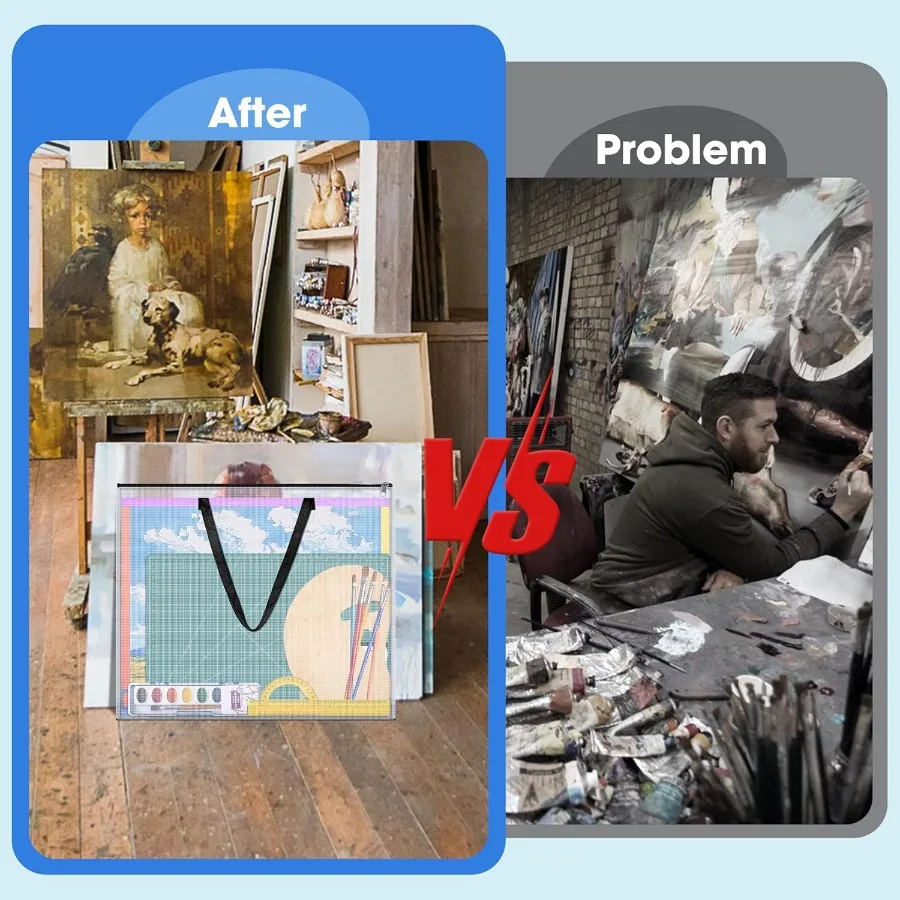 Tas Portofolio Seni 20x26 Inci dengan Ritsleting dan Pegangan untuk Penyimpanan Karya Seni: Organizer Folder Jaring Tahan Lama untuk Poster dan Scrapbook