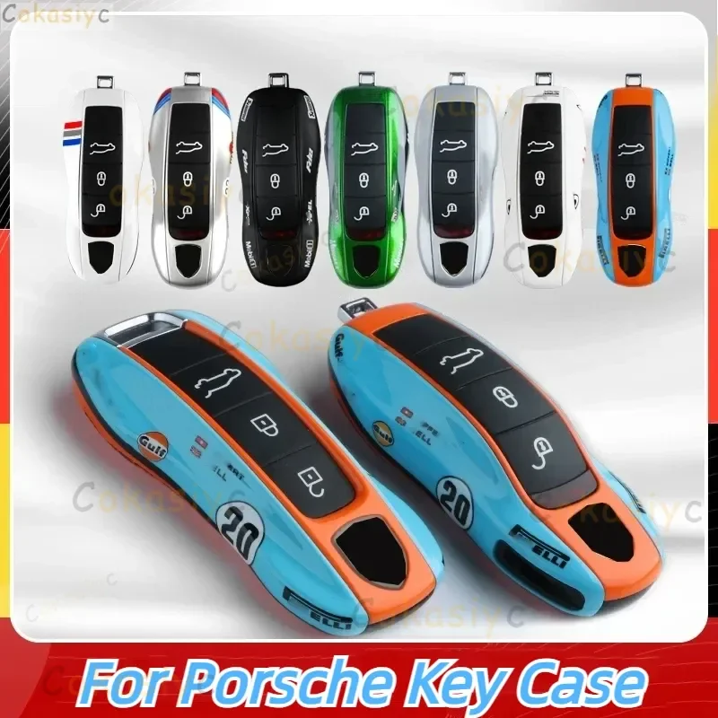 Caso chave do carro para porsche cayenne 718 macan panamera 911 macan boxster cayman pintura múltipla substituir capa acessórios
