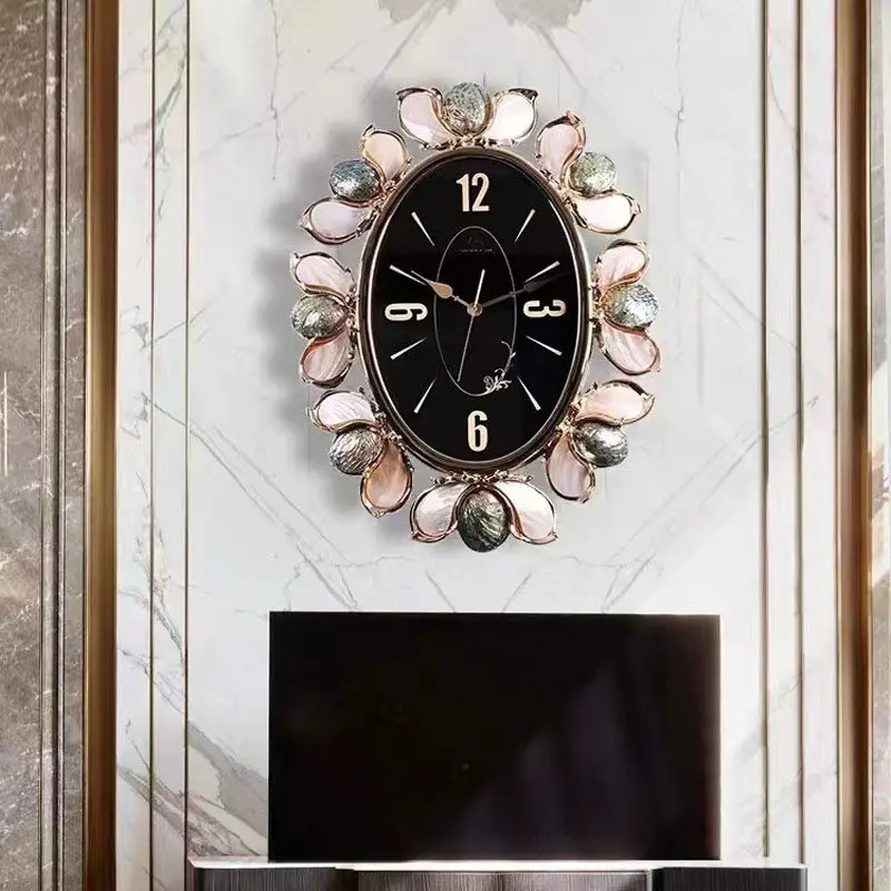White Round Premium Wall Clock Unique Elegant Design Metal Digital Wall Clock Aesthetic Nordic Relojes De Pared Home Decor Items