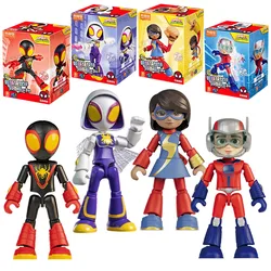 12cm Marvel Spider Man building block Splicing toys Iron man Peter Parker Miles Gwen Ant-Man Action Figure