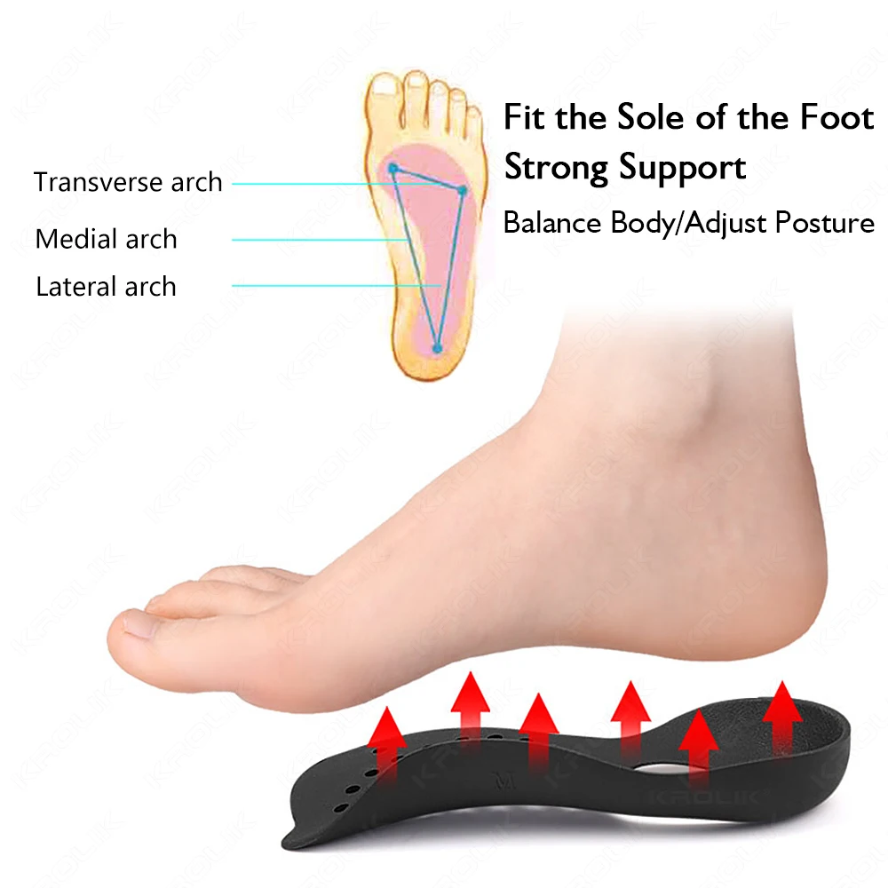 Flat Foot O-shaped Leg Arch Support Plantar Fasciitis Shoes Orthotic Pad Unisex XO-Legs Flatfoot Orthotics Large Size Insole For