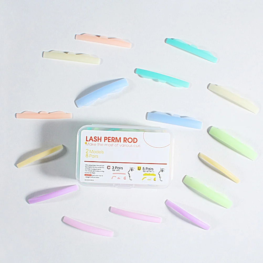 แผ่นซิลิโคนดัดขนตา 8 คู่ คุณภาพพรีเมียม ใช้ซ้ำได้ สำหรับร้านเสริมสวย อุปกรณ์แต่งหน้า ดัดขนตาให้งอนสวยเป็นธรรมชาติ