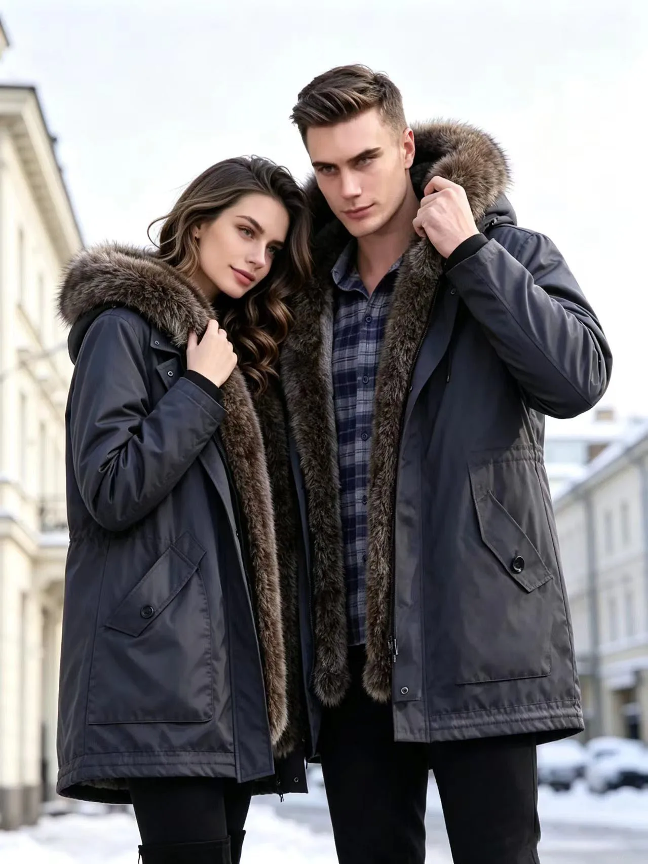 Fur-Trim Hooded Parka — product detail 3
