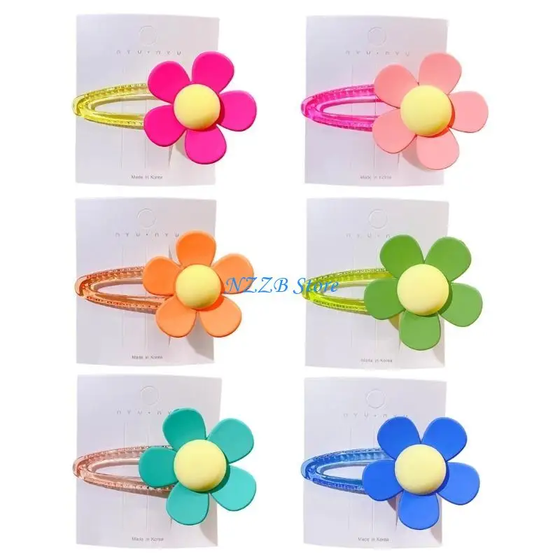 

T21F Big Flower Hair Clip for Teens Girl Candy Color Hairpin Side Hairclip Kids Bobby Pin Hair Barrettes for Women Side Hair