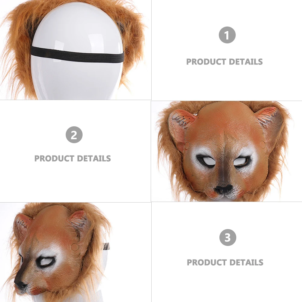 

Hairy Leopard Mask Halloween Costumes for Adults Environmental Protection Pu Half