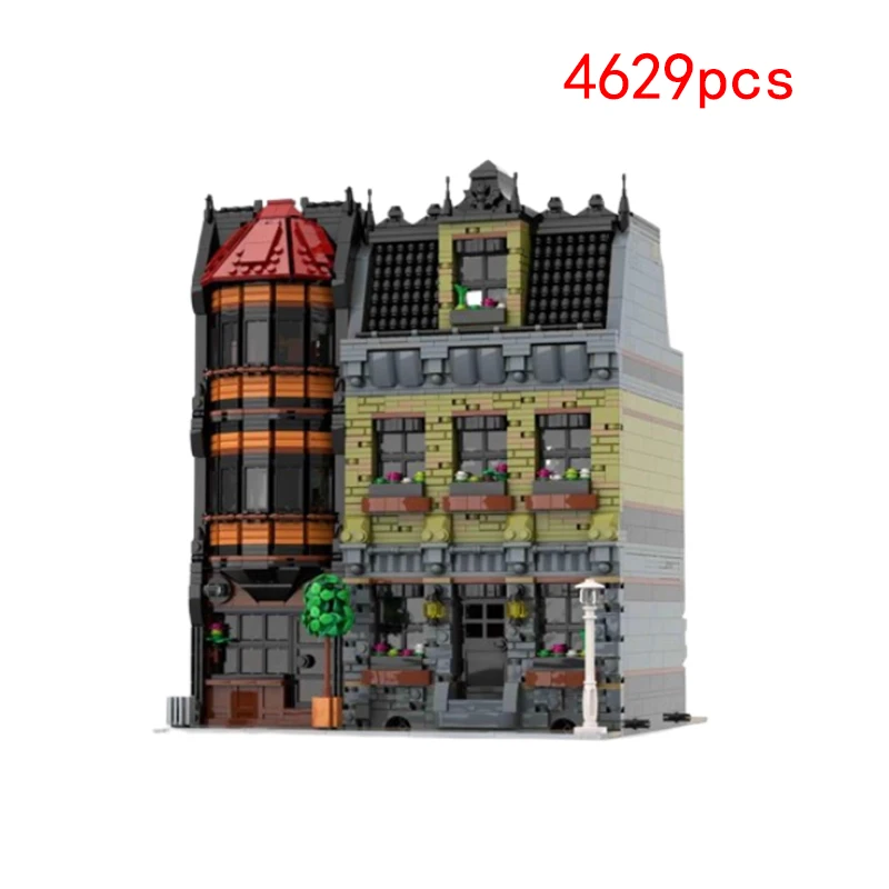 In stock MOC-45758 bar street view with interior f house building building block small particle building block model toy gift se