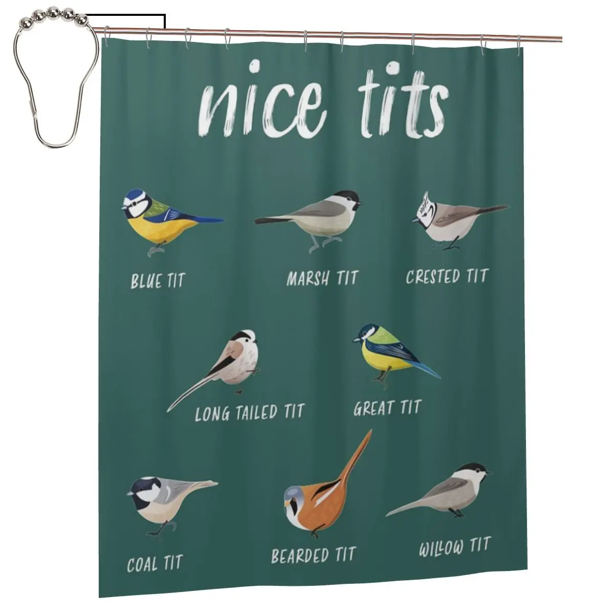 

Забавная занавеска для душа с изображением птиц, подарок для любителей птиц, мужчин и женщин, полиэстеровая водонепроницаемая занавеска для ванной с крючками