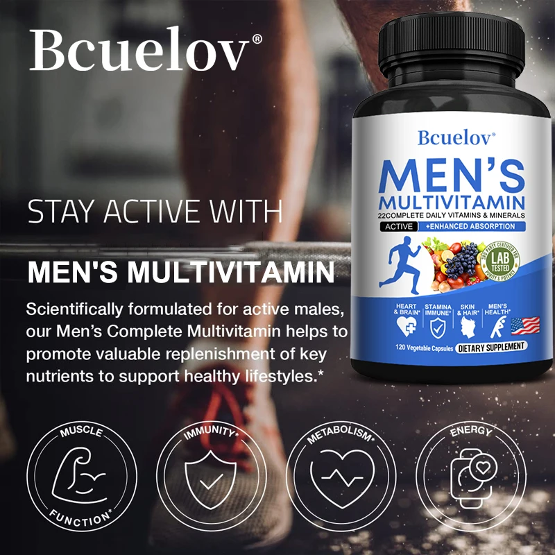 Men\'s Multivitamin - Supports Brain, Mood and Heart Health, Improves Mental and Physical Energy, and Promotes Energy Metabolism