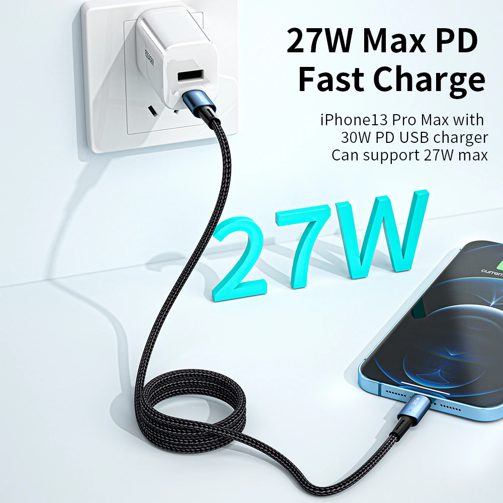Essager USB Type C Cable For iphone 12 13 14 Pro Max Mini Xs Xr X 8 iPad MacBook PD 20W Fast Charge Charger Lightning Wire Cord - Detail 1