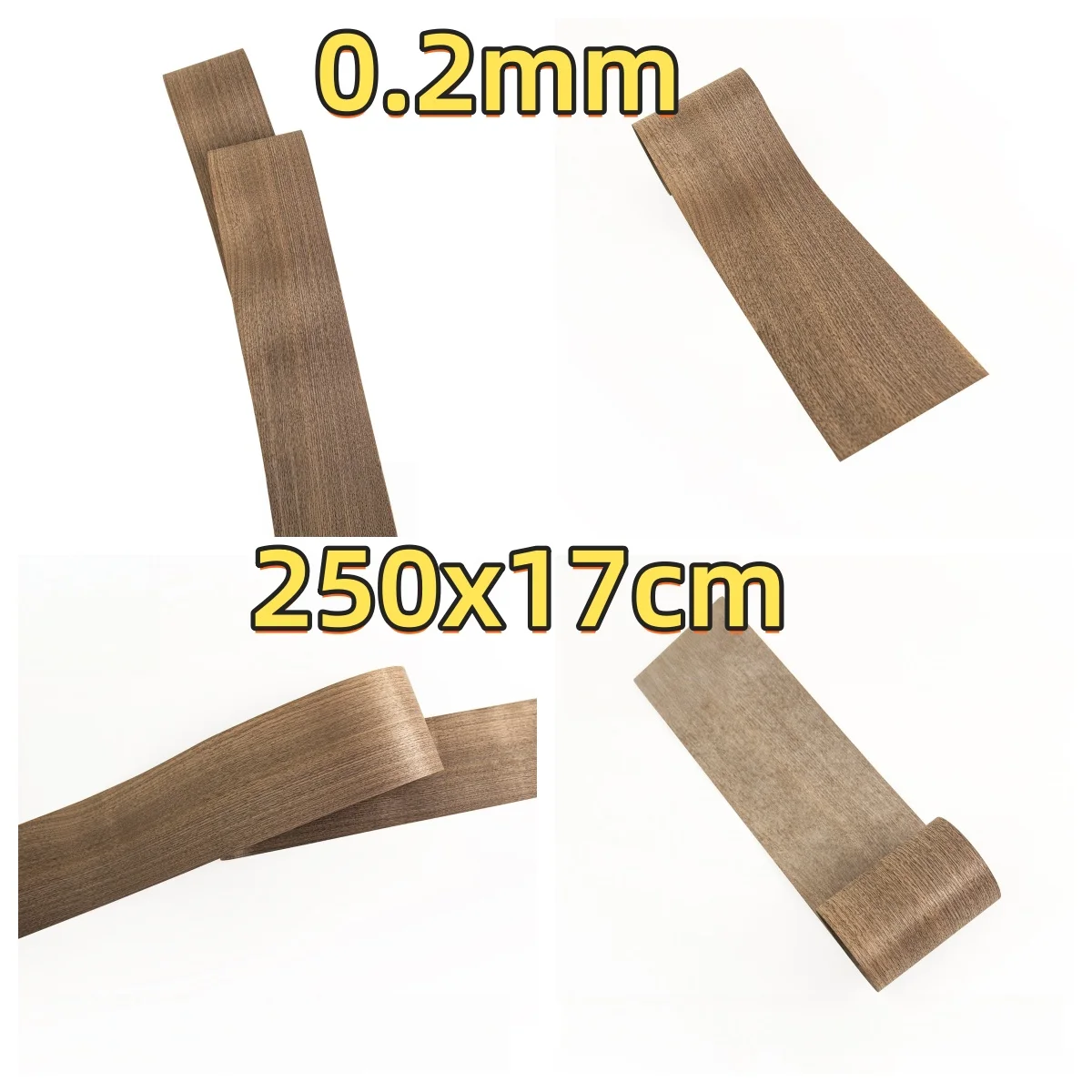 

Black Walnut Straight Veneer, 0.2mm, 250x17cm, For Model Making & Furniture.(Backing Non-woven Fabric)