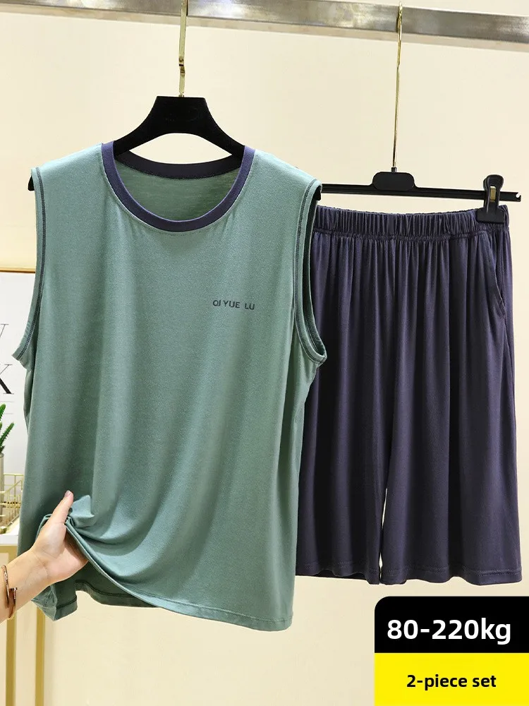 

Мужской пижамы из модала Svel из ледяного шелка, летний тонкий жилет, комплект домашней одежды, удобная дышащая повседневная одежда