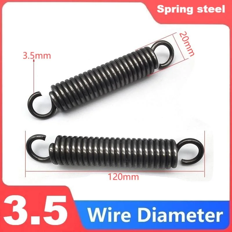Resorte de gancho único de acero con resorte, resorte de tensión, diámetro del cable 3,5 mm, diámetro exterior 20/25/30 mm, longitud 80/100/120/180/200/220/250/280/300 mm.