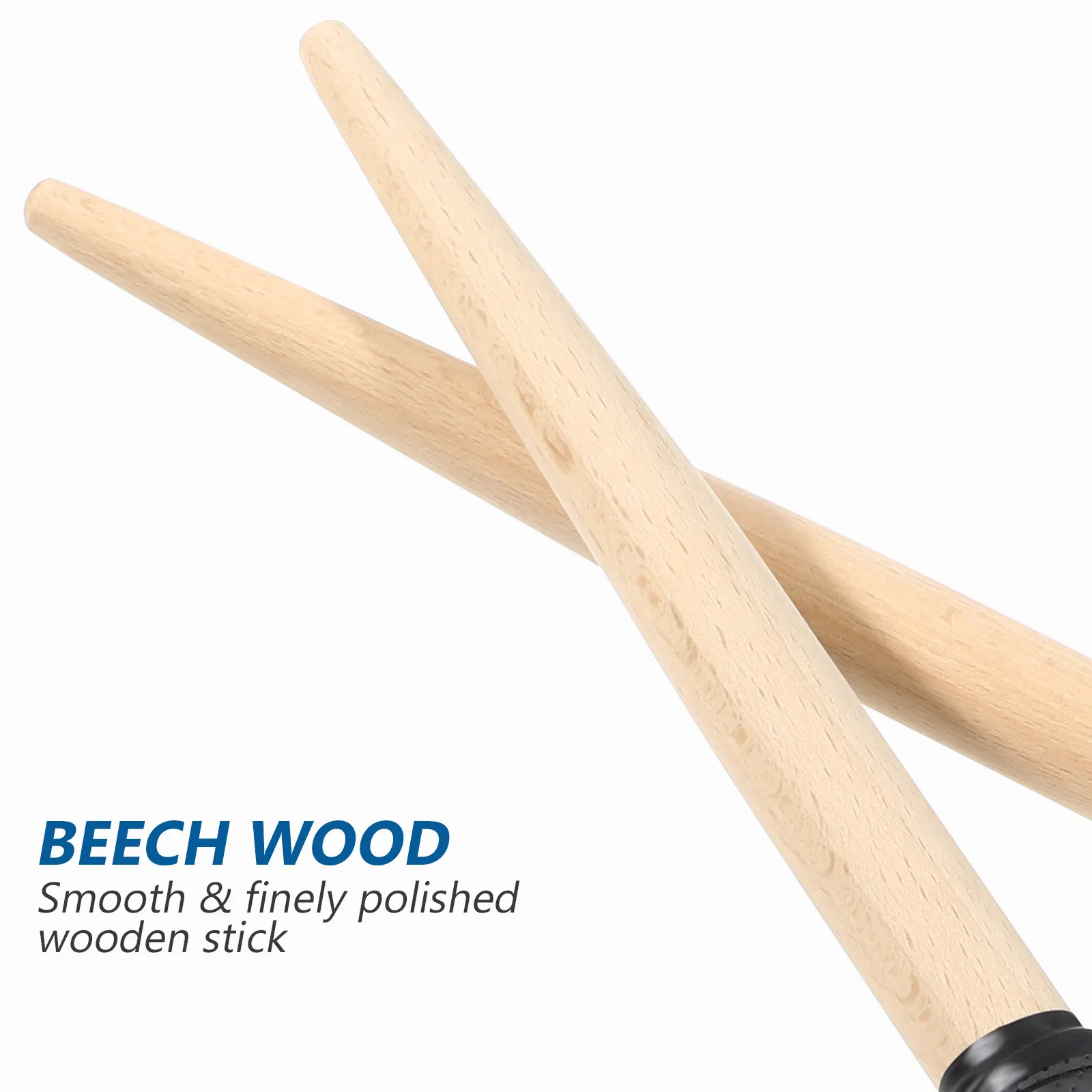 Pair Taiko Drumsticks 350x20mm Black Tapered Type Lightweight Balanced Perfect for Maibachi Drum Playing