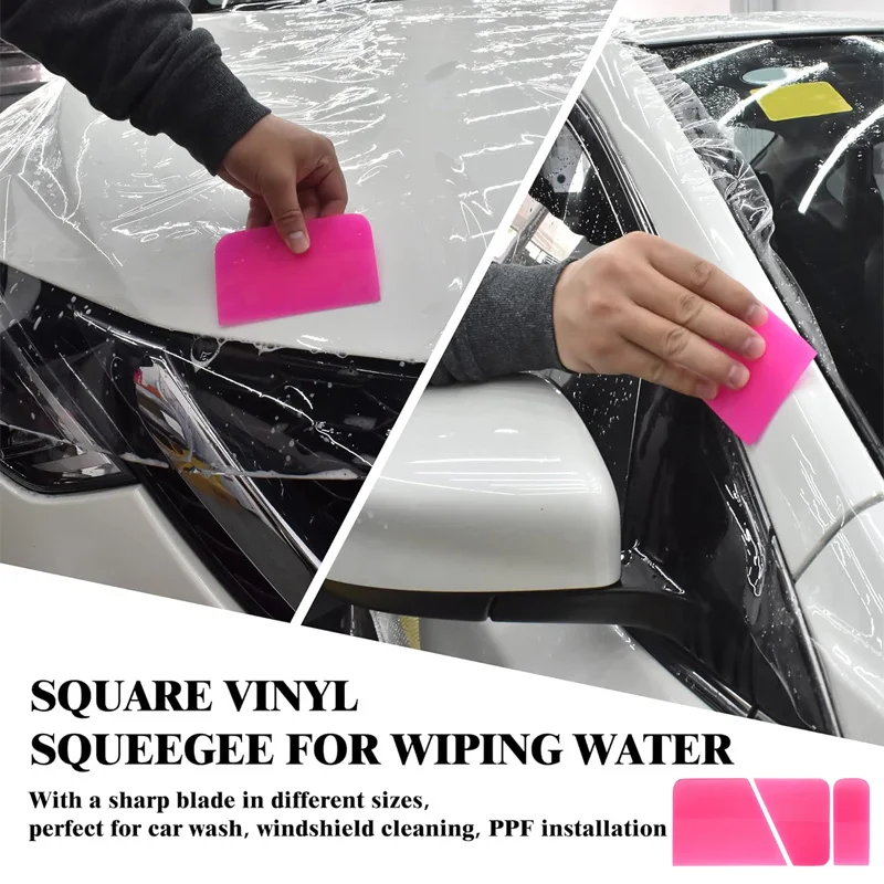 Vinyl Wrap Tool Car PPF Squeegee Anti Scratch Rubber Scraper Soft TPU Squeegee Window Tint Tools for Water Wiper Glass Cleaning