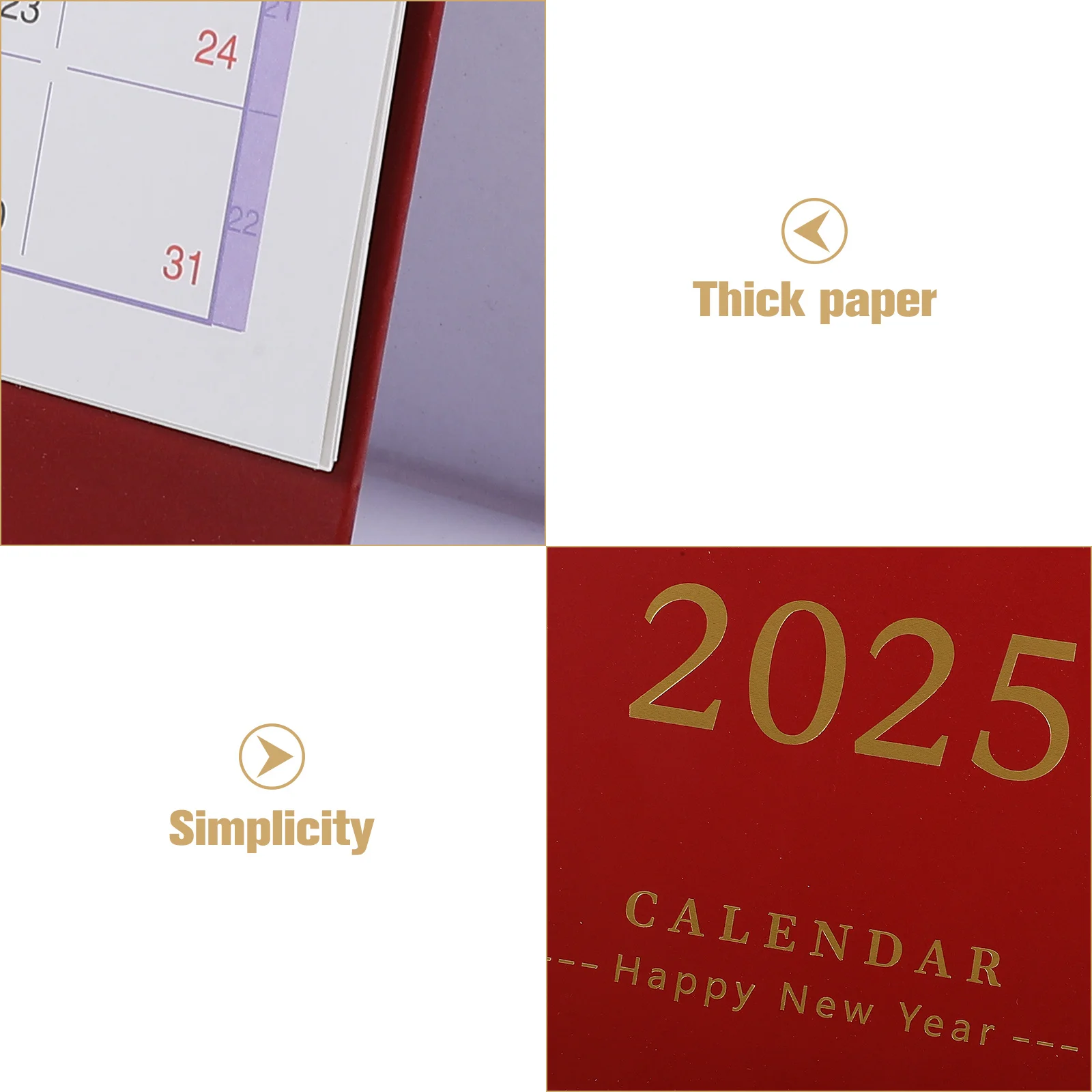 

Thick Paper English Desktop Calendar Portable Standing Desk Calendar 2024 Office Supply Minimalist Month Display