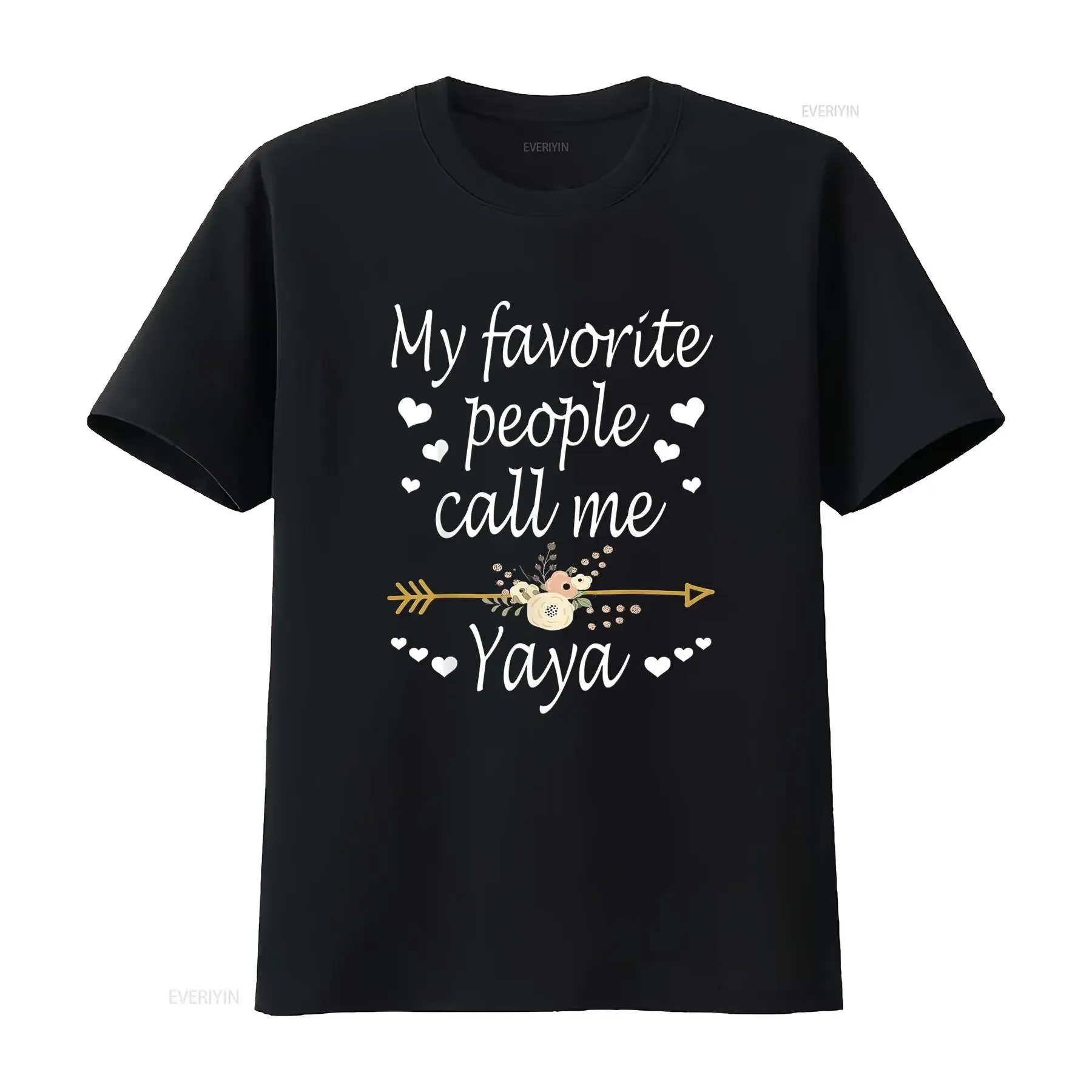 

Womens My Favorite People Call Me Yaya Mothers Day T Shirt Black 2XL vintage Washed Soft graphic designer clothes