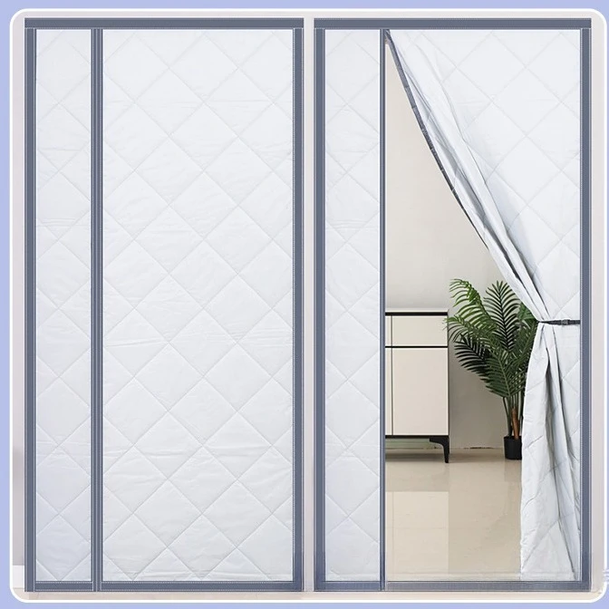 Magnetic Thermal Insulation Door Curtain Winter Warm Cotton Home Thickened Door Curtain Windproof Coldproof Partition Curtain