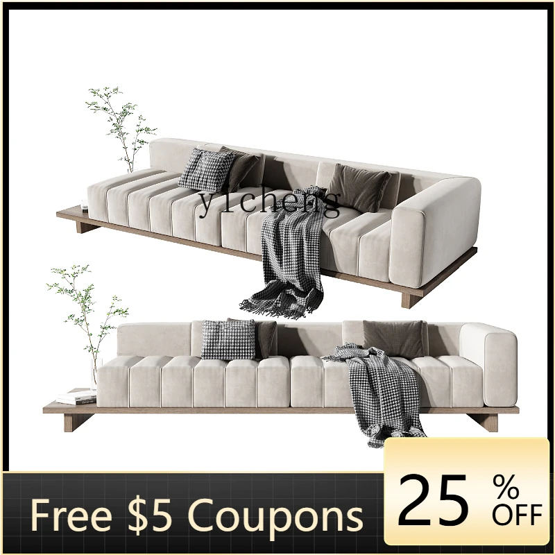 

ZF Modern Minimalist Sofa Straight Row Chaise Bed Light Luxury and Simplicity Card Seat Corner Sofa
