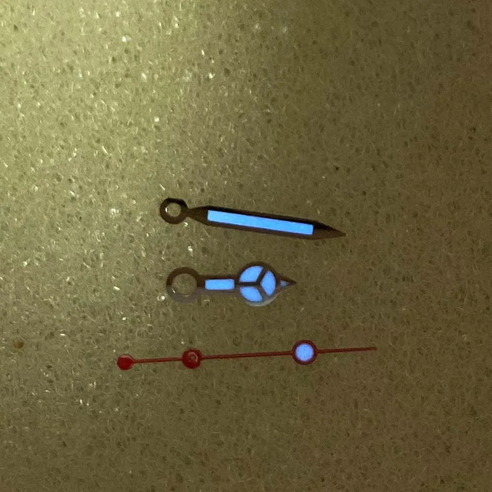 NH35-Zeiger, blau leuchtende Uhrzeiger für NH35 NH36-Uhrwerk, 7,75 mm, 12 mm, 12,5 mm Zeiger, drei Nadeln, Uhrenzubehör