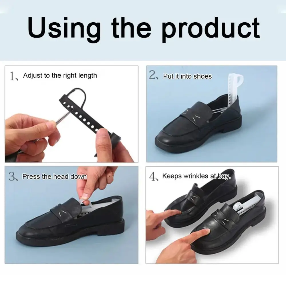 1 Pair New Plastic Shoe Stretcher Durable Adjustable Tree Shaper Rack Black Leather Boots Expander Holder For Men Women