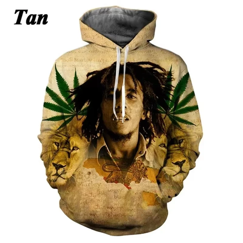 Hot Sell Autumn Men Clothes 3d Printed Tee Hoodie Bob Marley Man Hooded sweatshirt Men's Pullover Long Sleeve Hooded Sweatshi