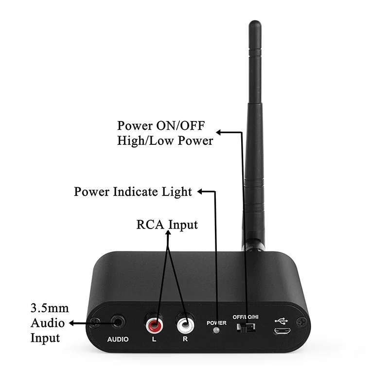 Transmisor disco silencioso HIFI UHF/RF T80