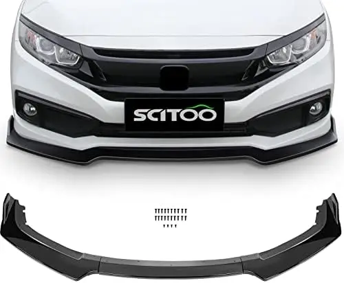 

Комплект из 3 черных накладок на передний бампер SCITOO из полипропилена для Civic 2016-2020 - Комплект спойлеров