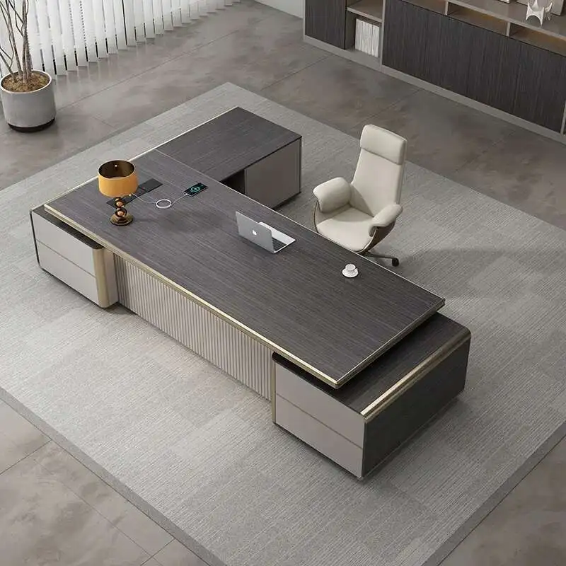 

Light Luxury Standing Office Desk Corner Reception Executive Storage Office Desk Work Organizer Mesa Escritorio Office Furniture