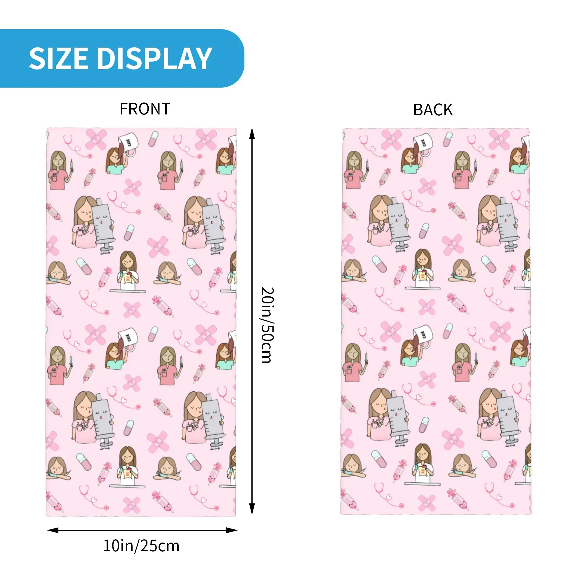 Custom Enfermera En Apuros Neck Gaiter Women Men UV Protection Winter Nurse Medical Bandana Scarf for Cycling