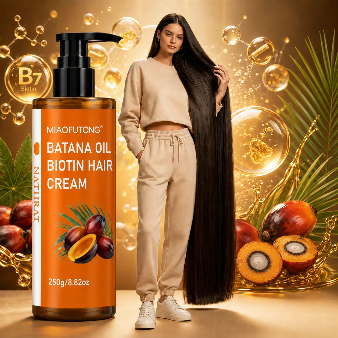250g Batana Hair Mask, Enhances Hair Shine, Provides Long-Lasting Moisture, Repairs Dryness, And Makes Hair Thicker And Smoother
