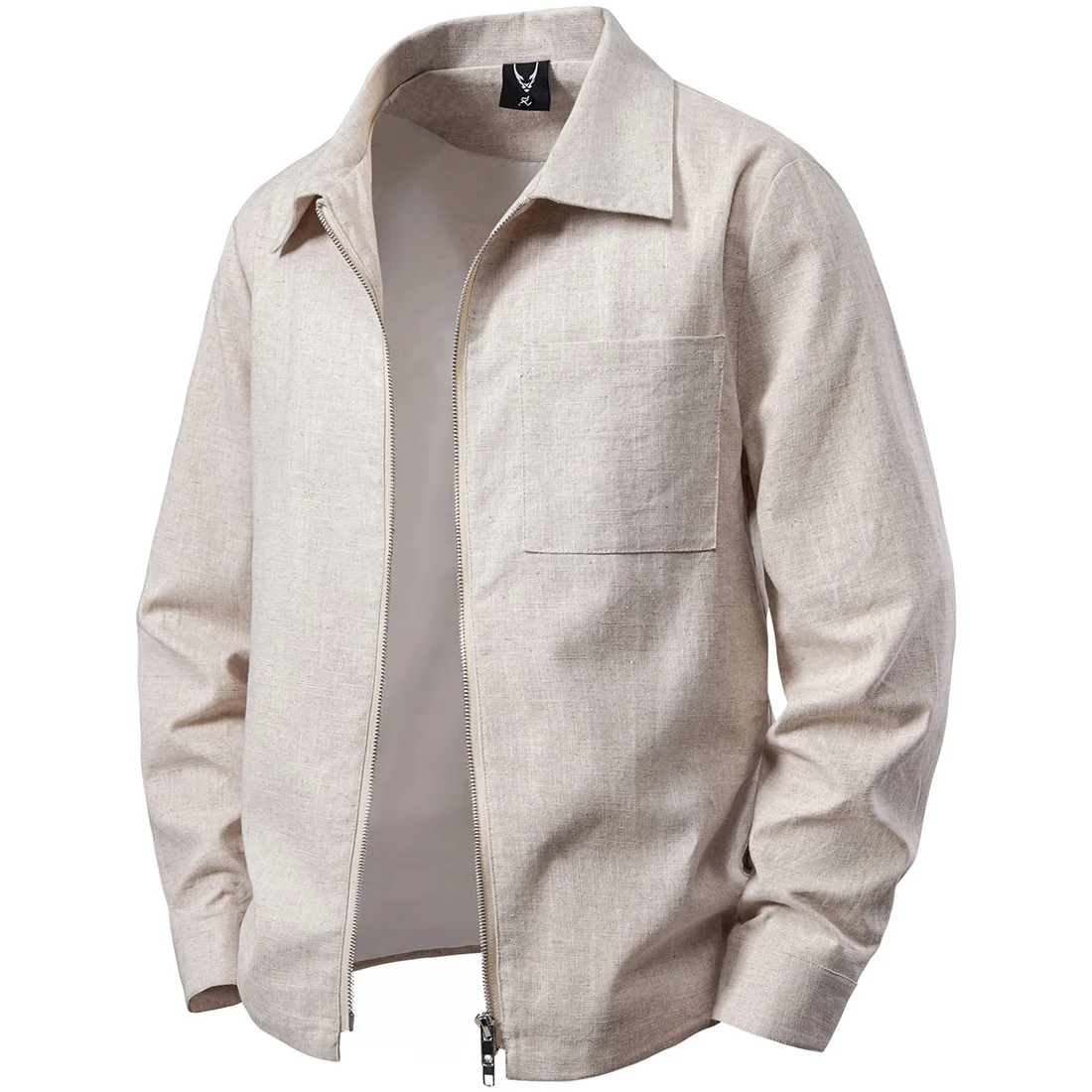 

Linen Jacket Men Cargo Coat Turndown Collar Sport Trend Fashion Overcoat Business Daily Male Jacket Pocket Design Coat J02