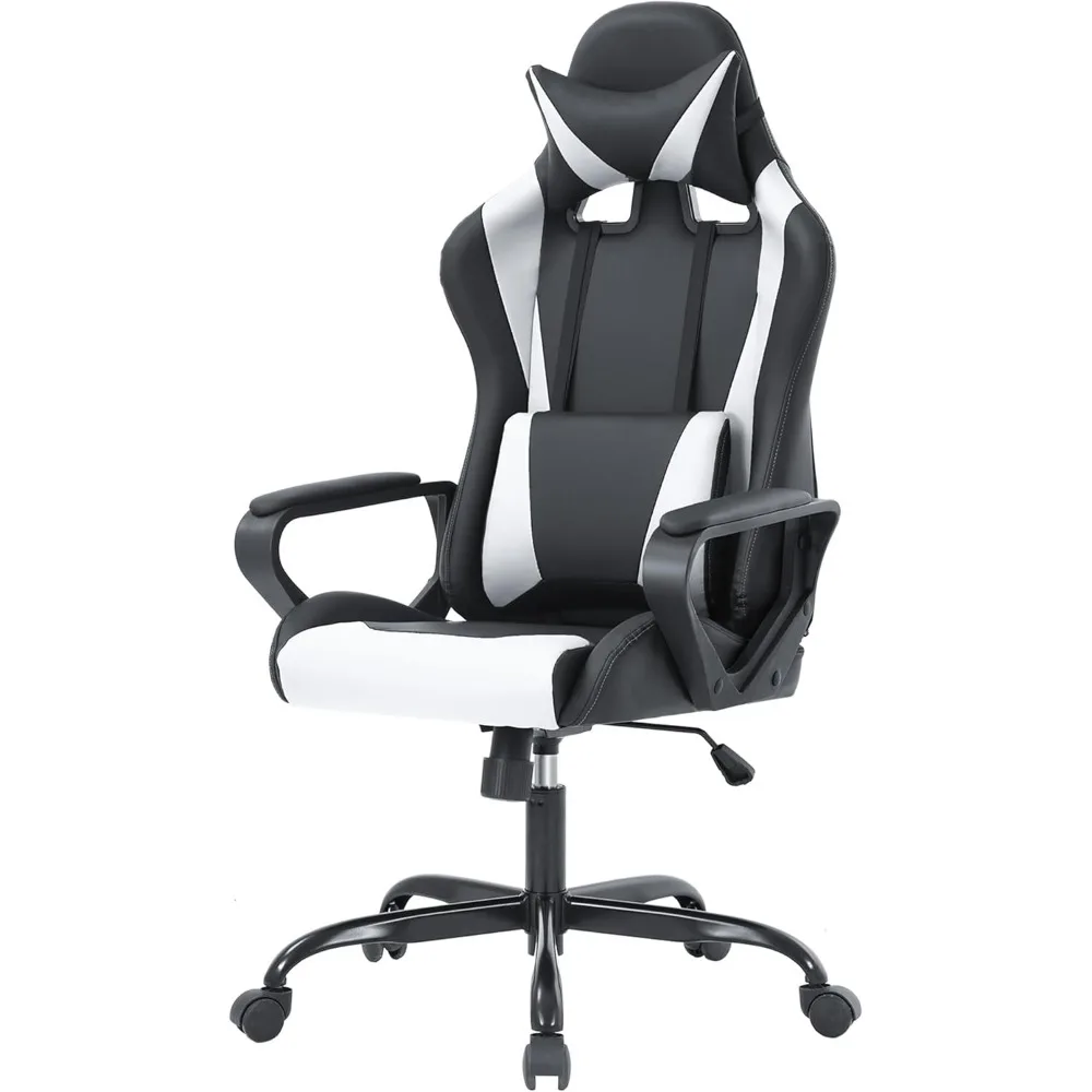 

Ergonomic Racing Desk Gaming Chair with Armrests 360° Swivel & Caster Pu Desk Task Chair Executive Headrest