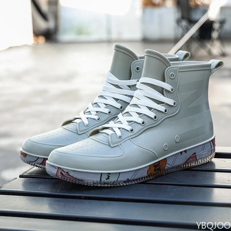Large Size Four Season New Integrated Waterproof and Anti Slip Sole Women's and Men's Rain Boots, Midsole Work Men's Rain Boots