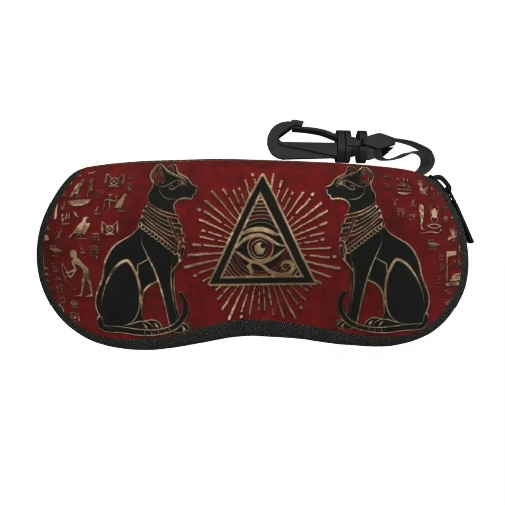 Custom Ancient Egypt Eye Of Horus Eyeglass Glasses Case Men Women Soft Egyptian Bastet Cat Sunglasses Protective Box