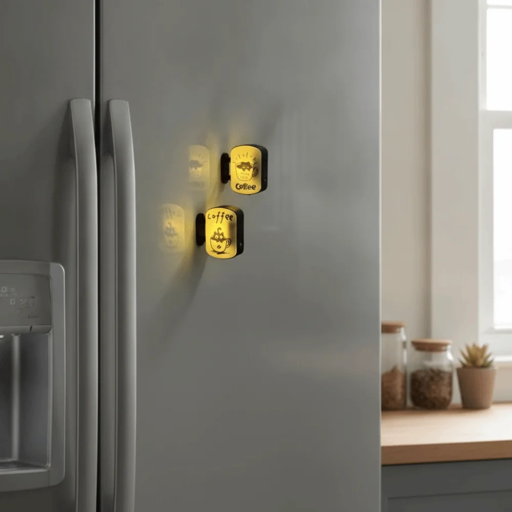 Creative Atmosphere Coffee Corner Light Sign Magnetic Soft Light Glowing Fridge Magnet Decoration Three-Dimensional