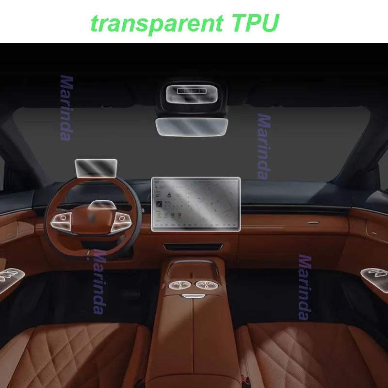 Car Transparent TPU Stickers for Changan Deepal S7 2023 Steering Wheel Lift Panel Door Handle Screen Film Interior Accessories