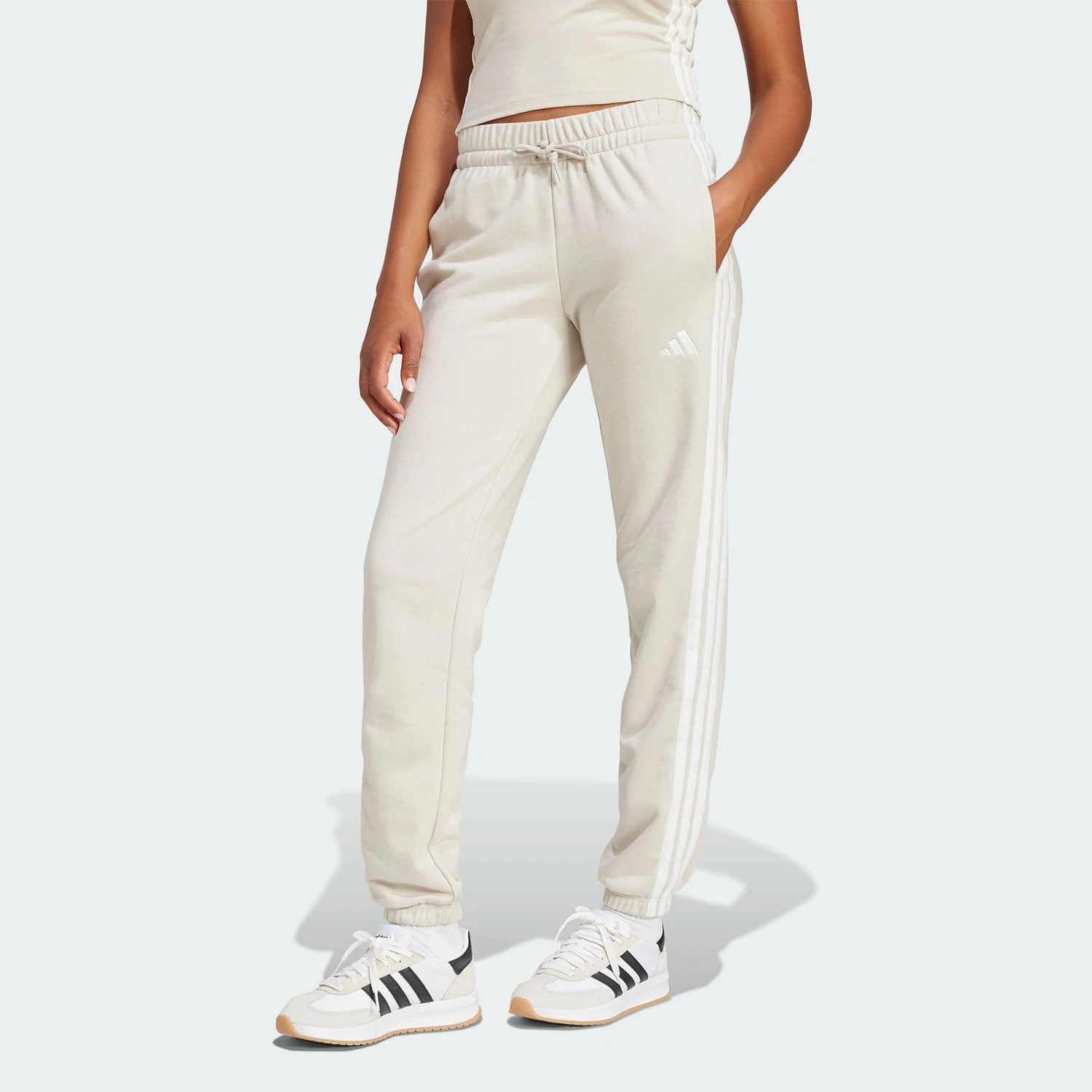 

Официальные аутентичные женские зауженные повседневные брюки Adidas W 3S FT CF PT JE0049