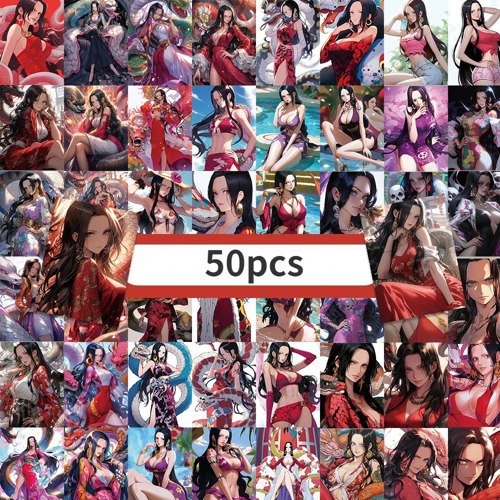 50pcs Anime One Piece Sexy Empress Boa·Hancock Suitcase Phone Case Notebook DIY Decorative Waterproof Laminated Sticker