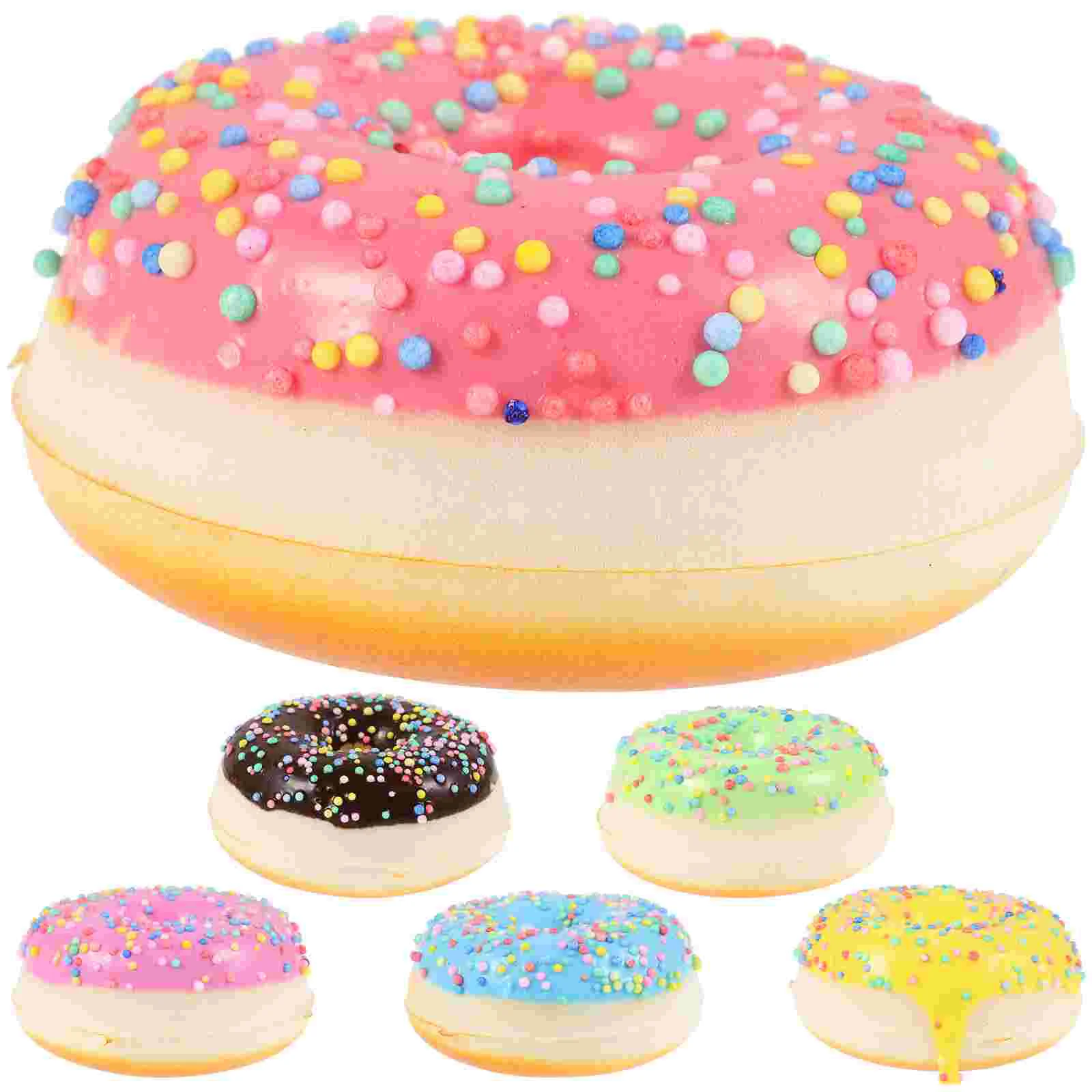 

6 Pcs Faux Donuts Fridge Magnets Toys Fake Party Table Decors Models Artificial Desserts Simulation Lifelike Pu Office