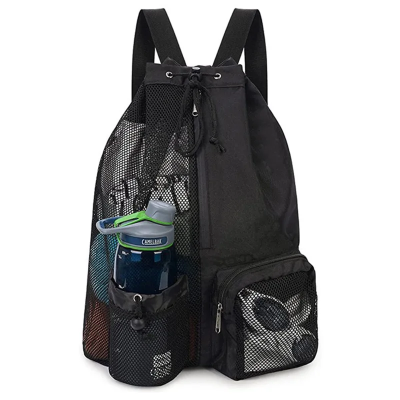 Swim Bag Mesh Drawstring Backpack with Wet Pocket for Swimming, Gym, and Workout Gear
