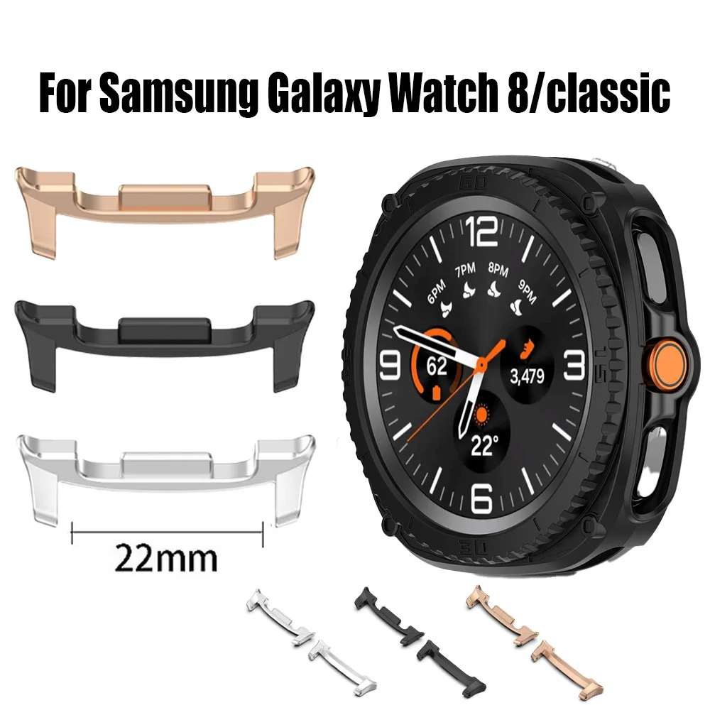 2Pcs Stainless Steel Connector for Samsung Galaxy Watch 8 40/44mm Classic Watchband Adapter for Galaxy Watch 8 22mm Accessories