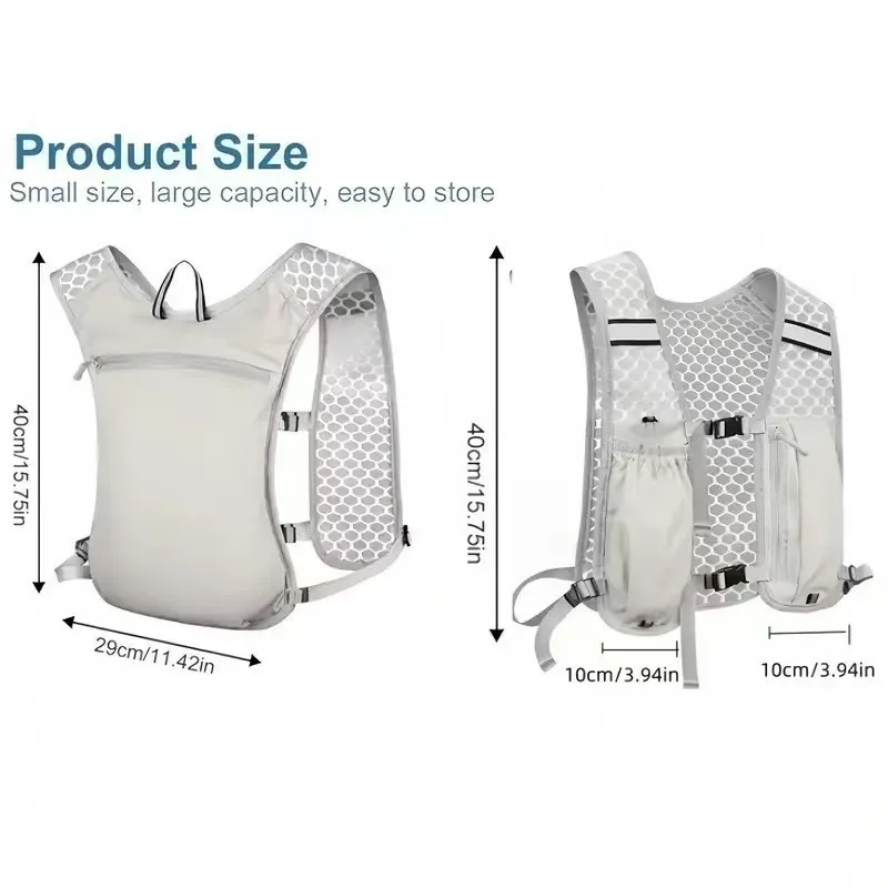 Unisex Running Hydration Vest, Water-Resistant Breathable Hydration Backpack for Running Hiking Cycling Trail Marathon Sports image 5
