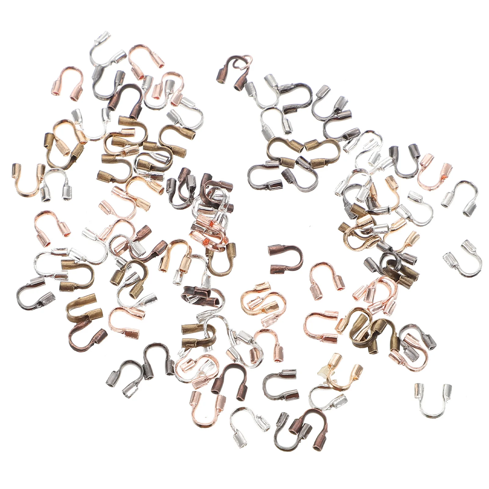 

500Pcs U Shaped Wire Protector Clasps Connector Jewelry Supplies DIY Necklace Bracelet Making Wire Guard Accessories
