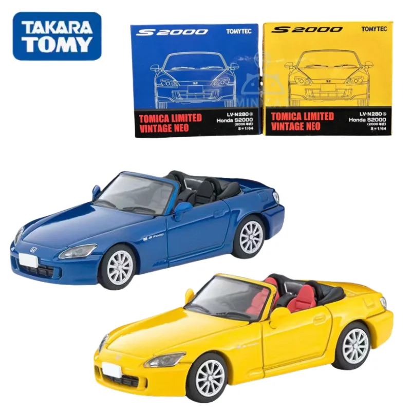 TAKARA TOMY TOMICA 1:64 TLV LV-N280a/b Honda S2000 2006 alloy compression shaft miniature model, adult decoration, boy toy,